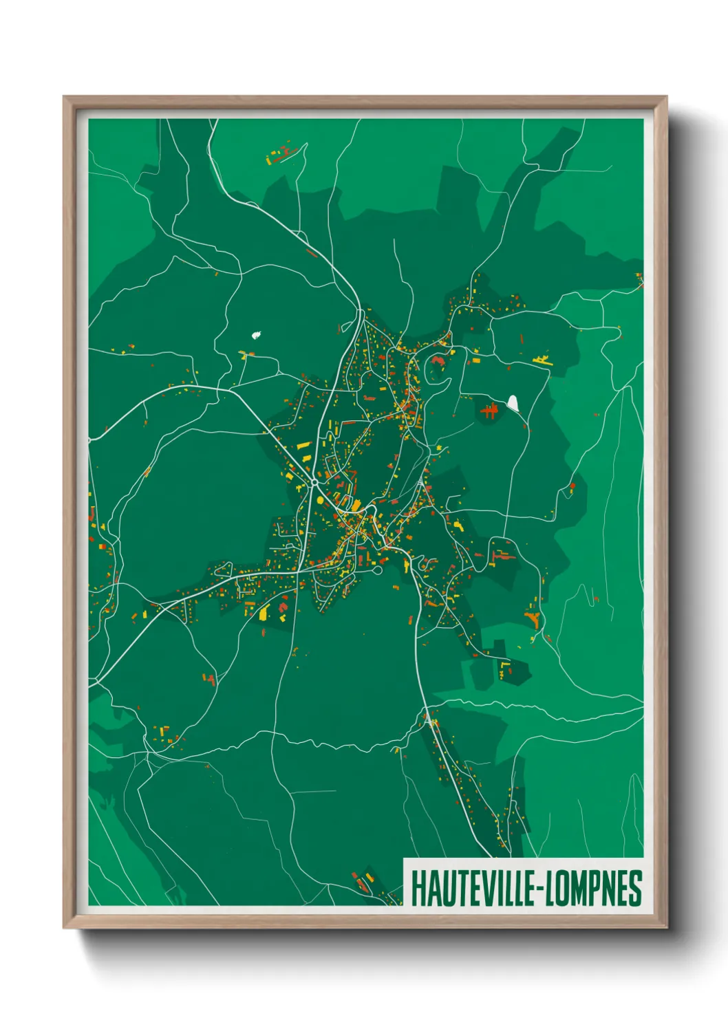 Une affiche de carte sur Hauteville-Lompnes