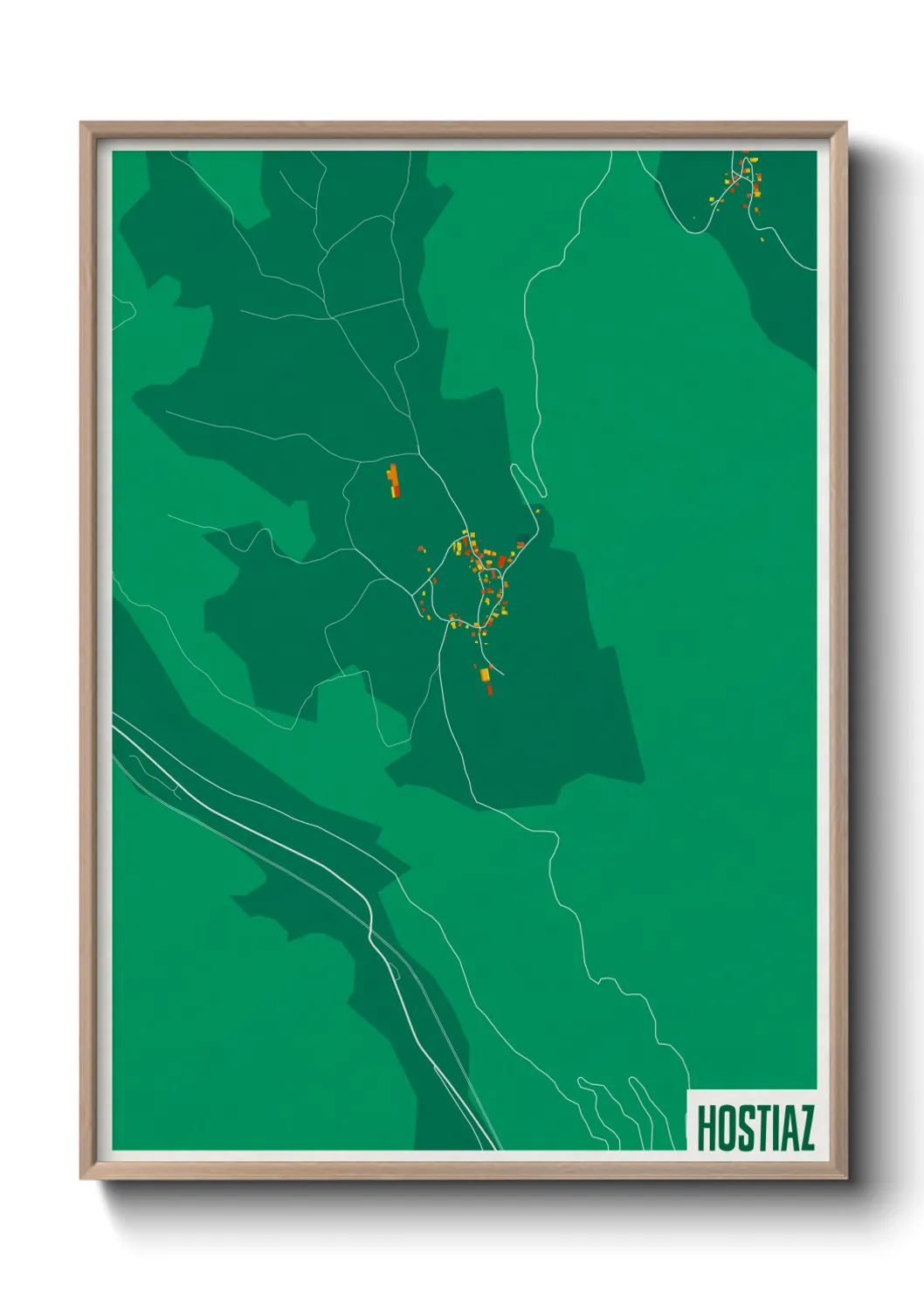 Une affiche de carte sur Hostiaz