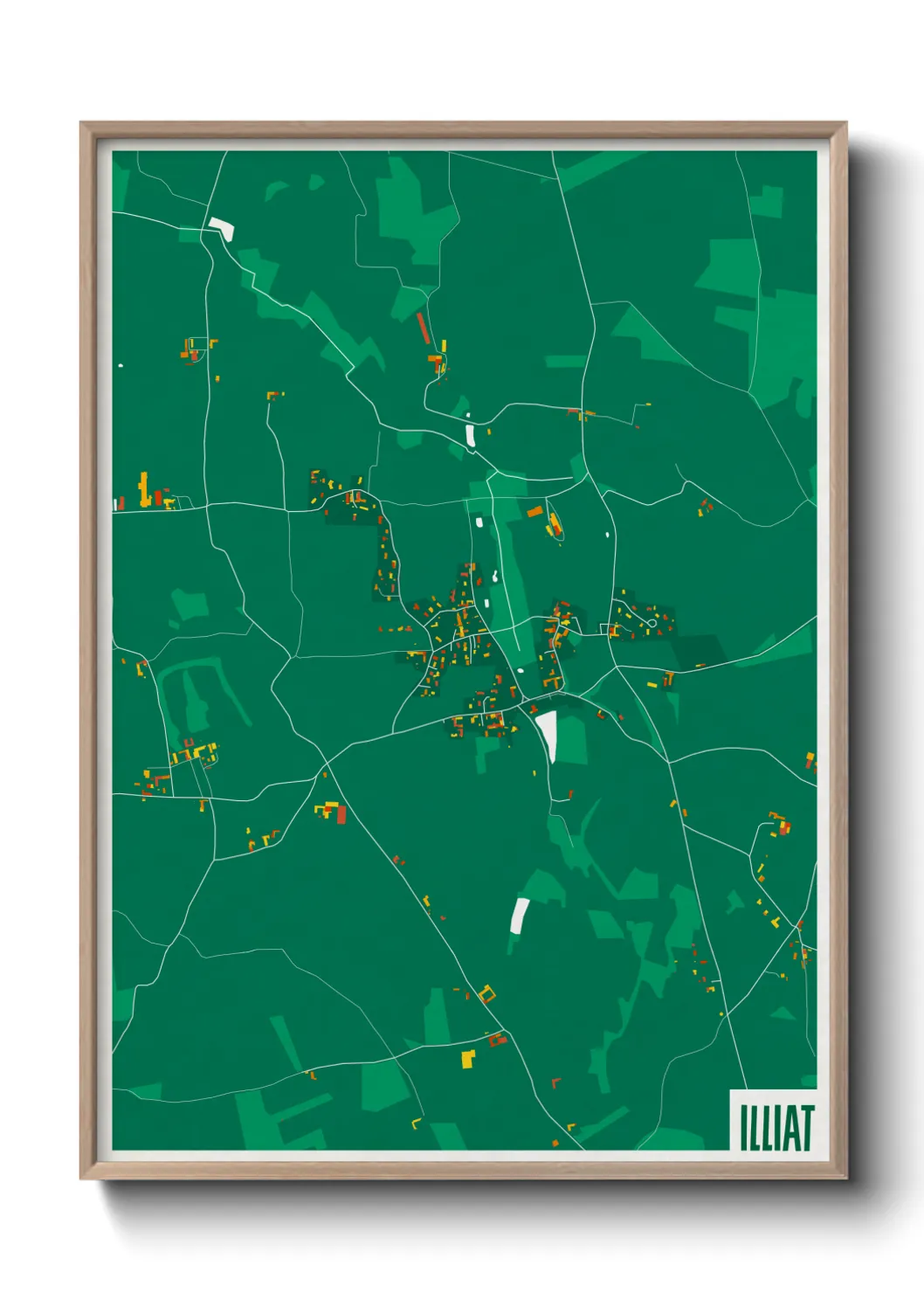 Une affiche de carte sur Illiat