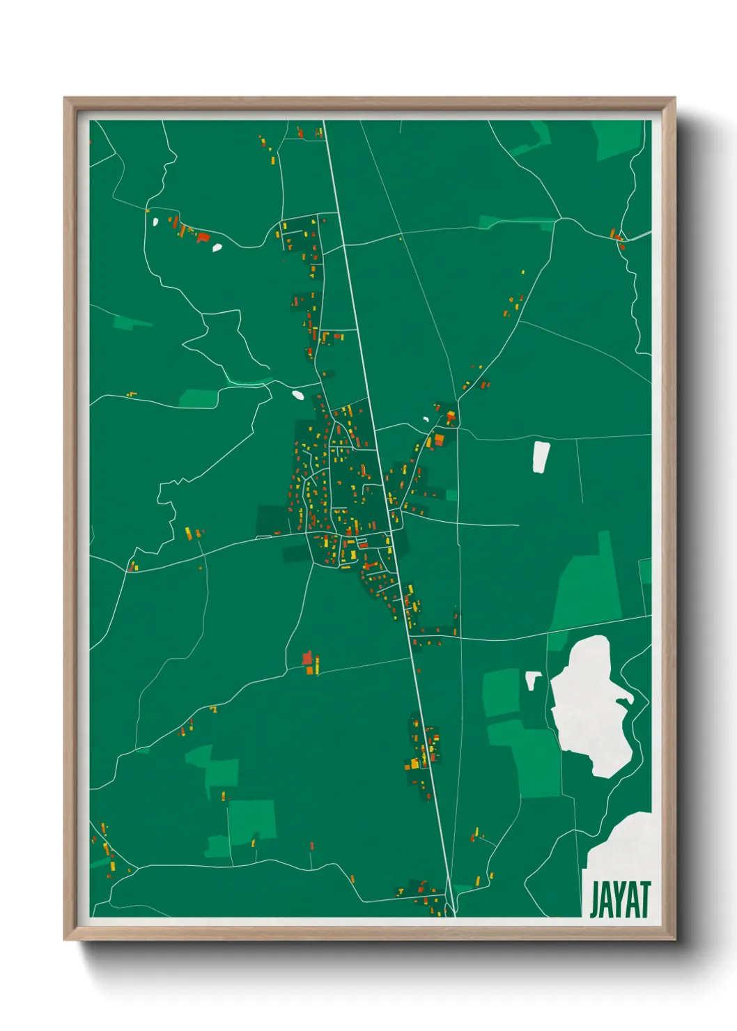 Une affiche de carte sur Jayat