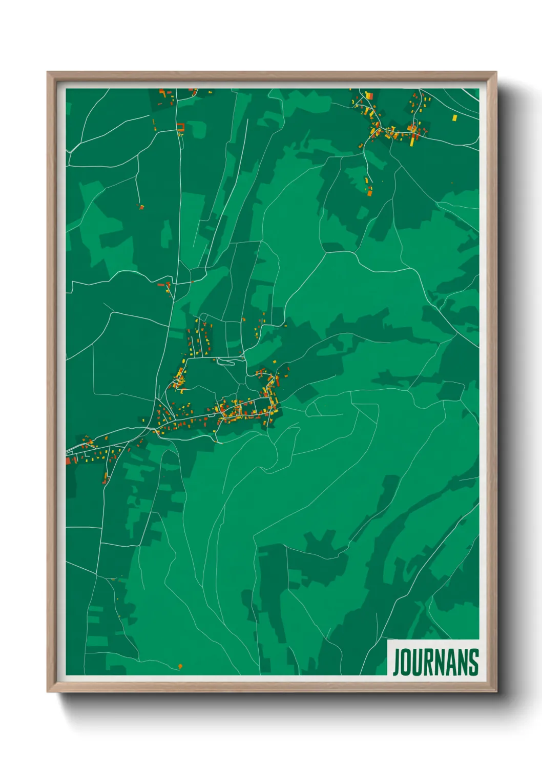 Une affiche de carte sur Journans