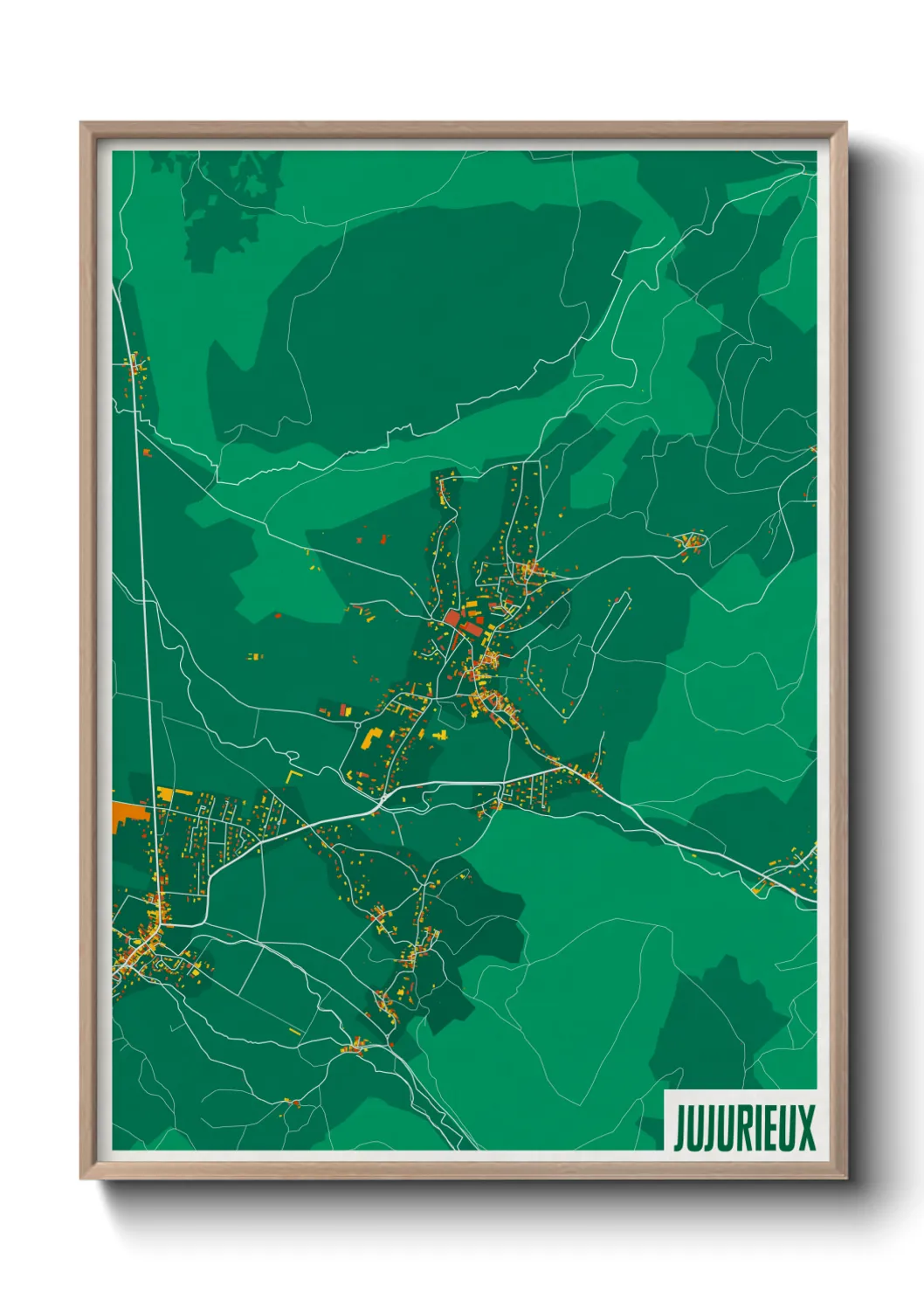 Une affiche de carte sur Jujurieux
