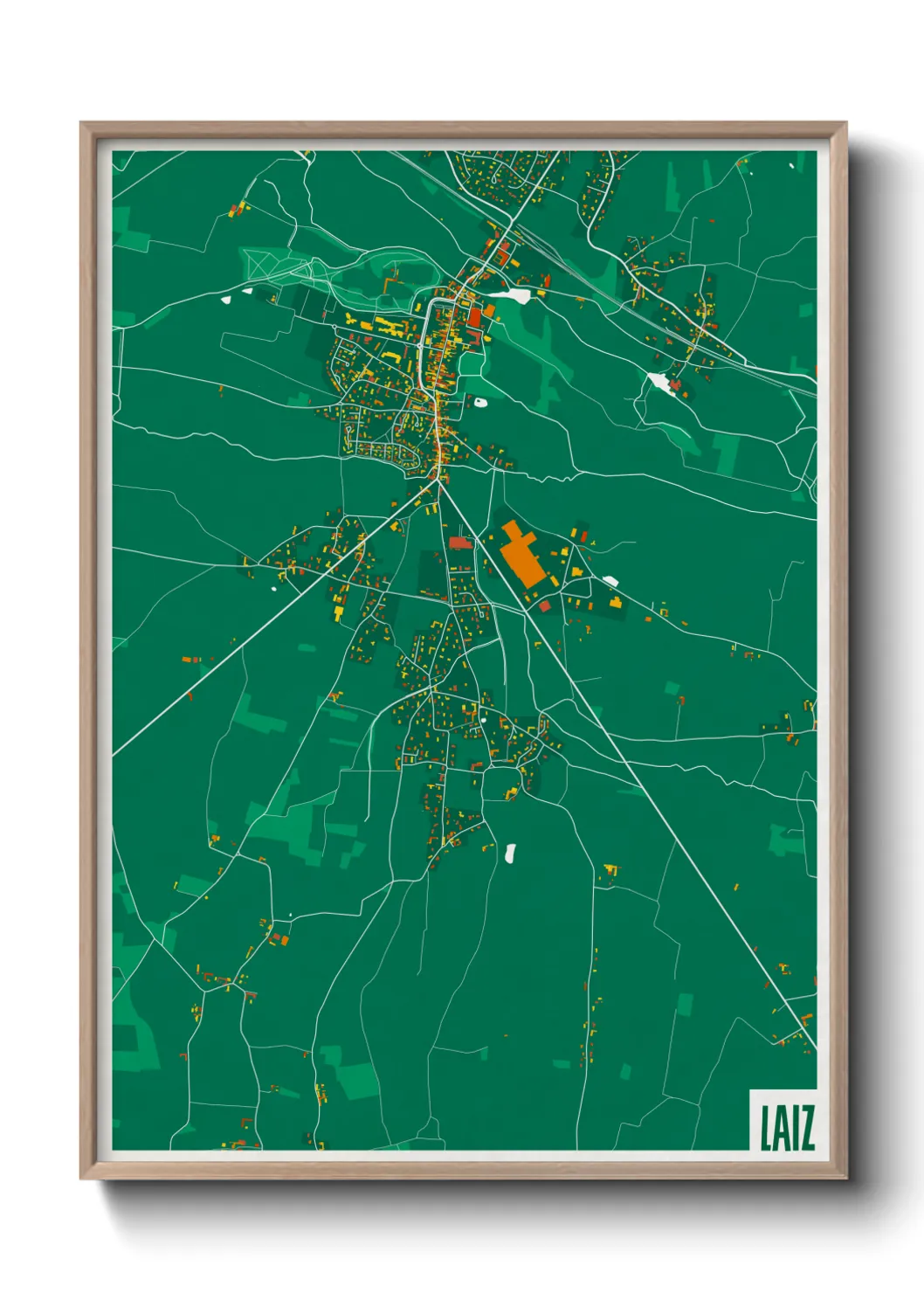 Une affiche de carte sur Laiz