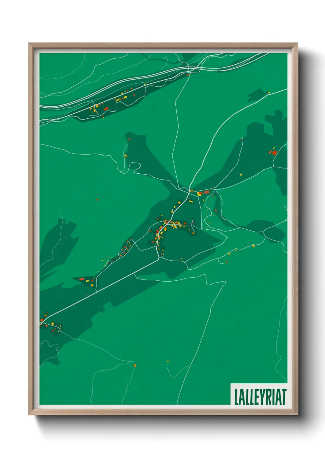Une affiche de carte sur Lalleyriat