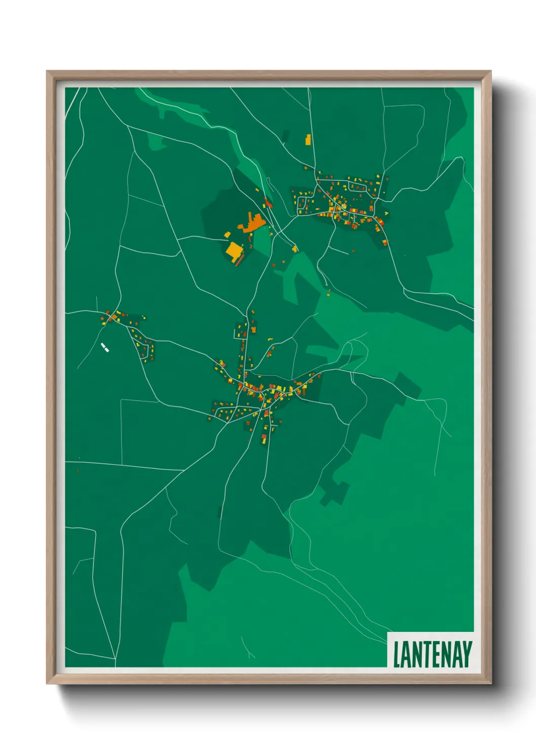 Une affiche de carte sur Lantenay
