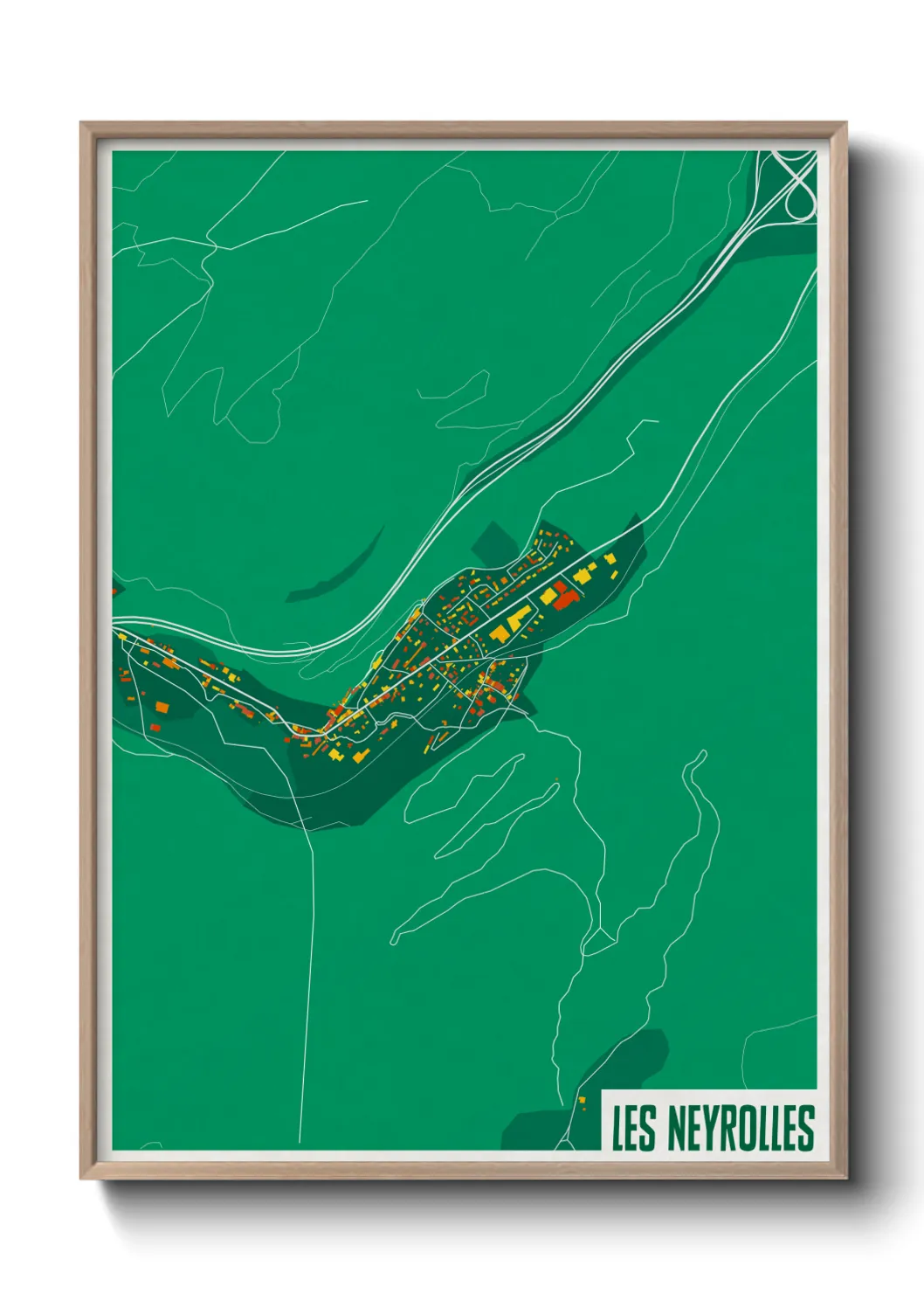 Une affiche de carte sur Les Neyrolles