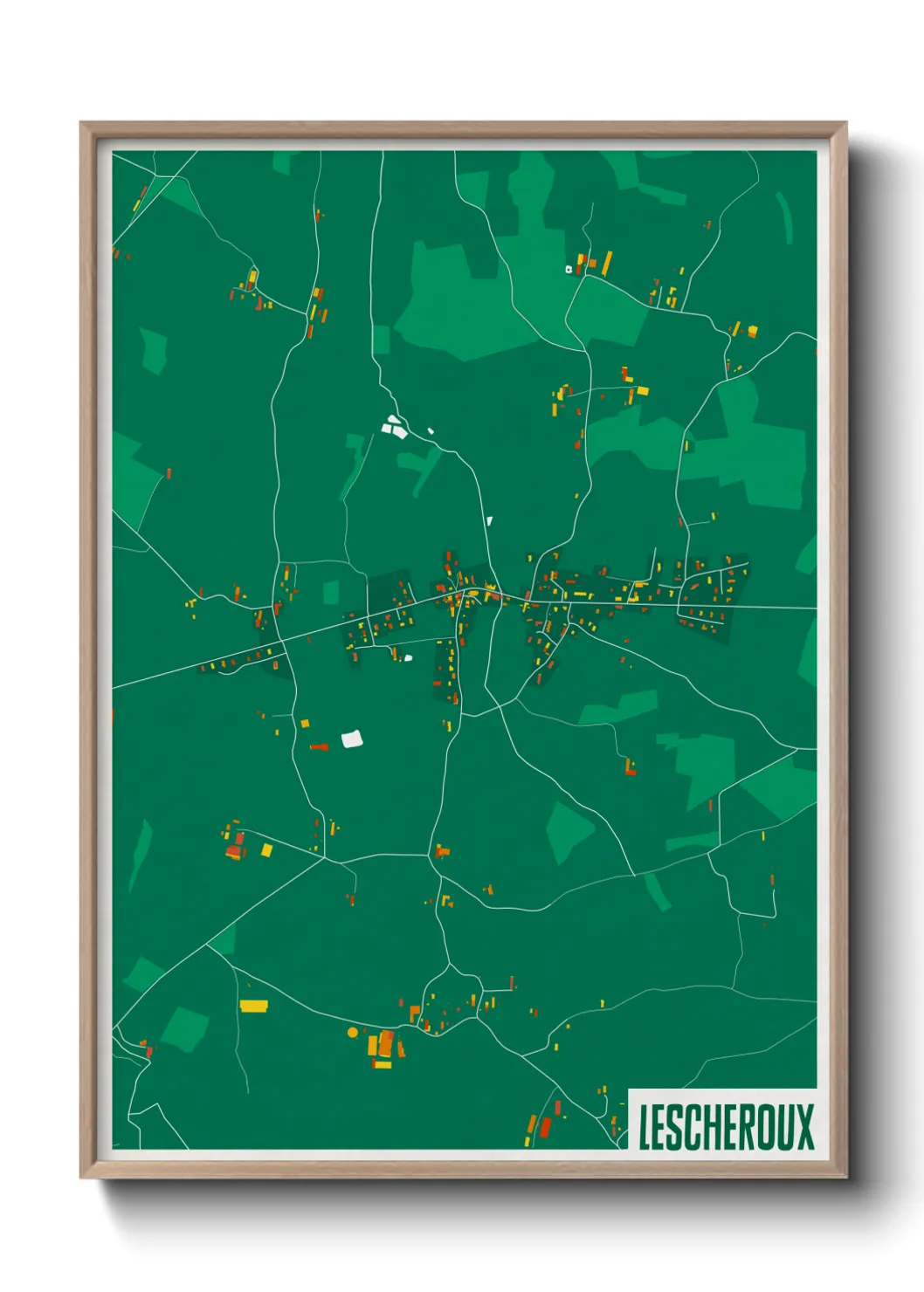 Une affiche de carte sur Lescheroux