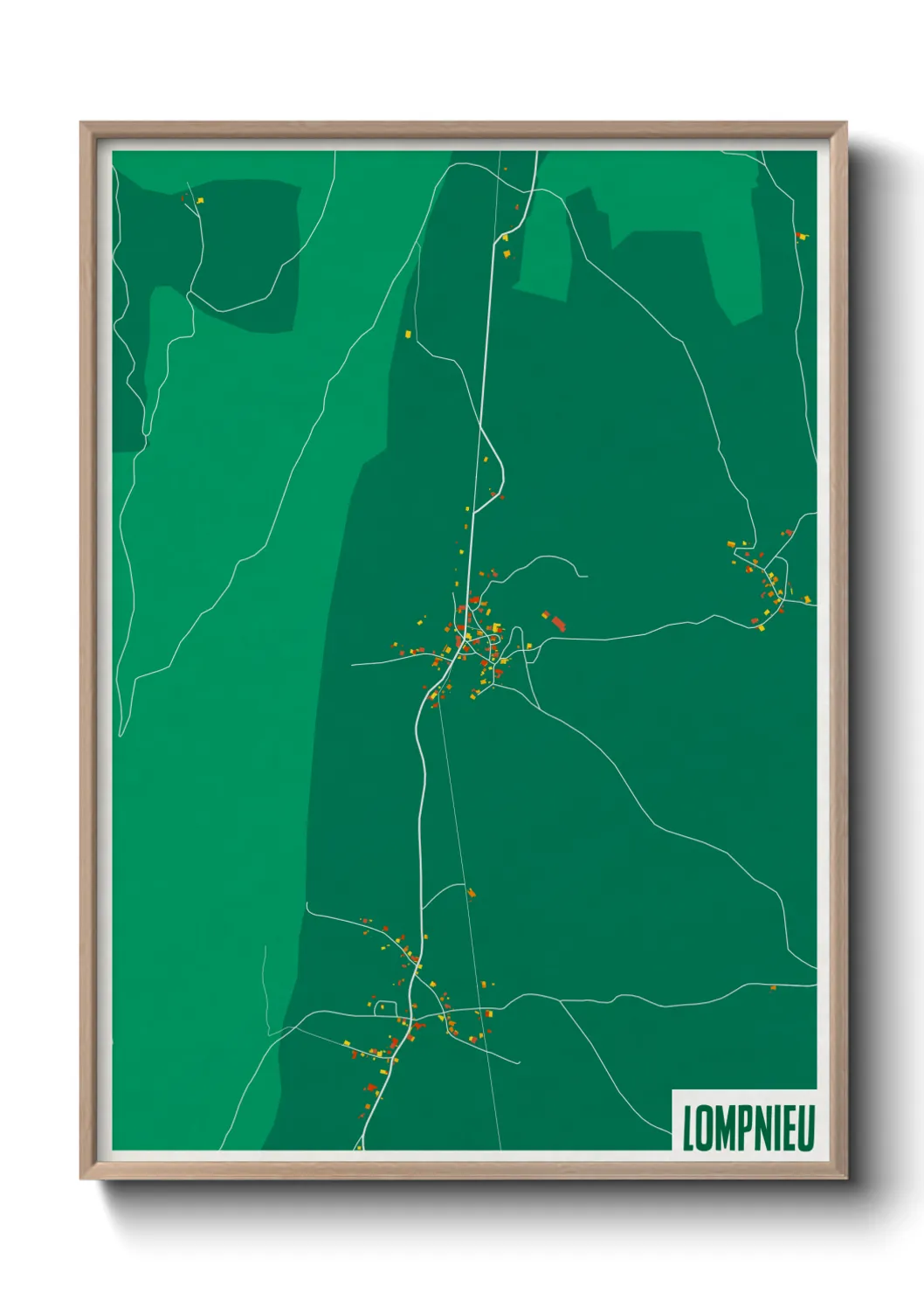 Une affiche de carte sur Lompnieu