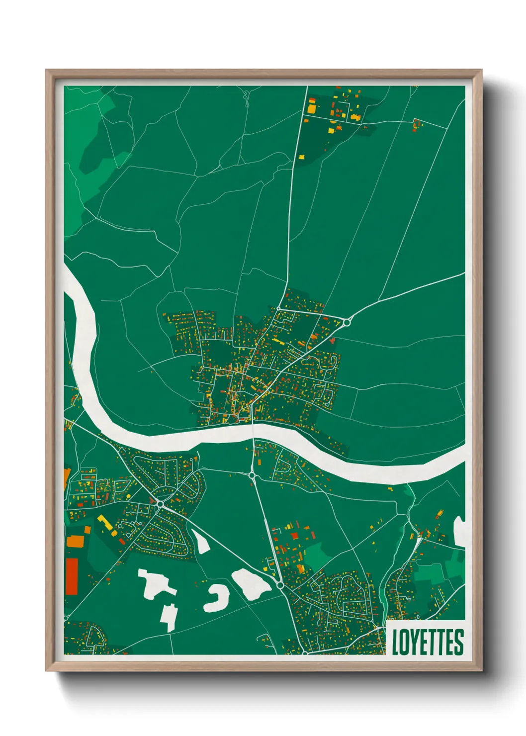 Une affiche de carte sur Loyettes