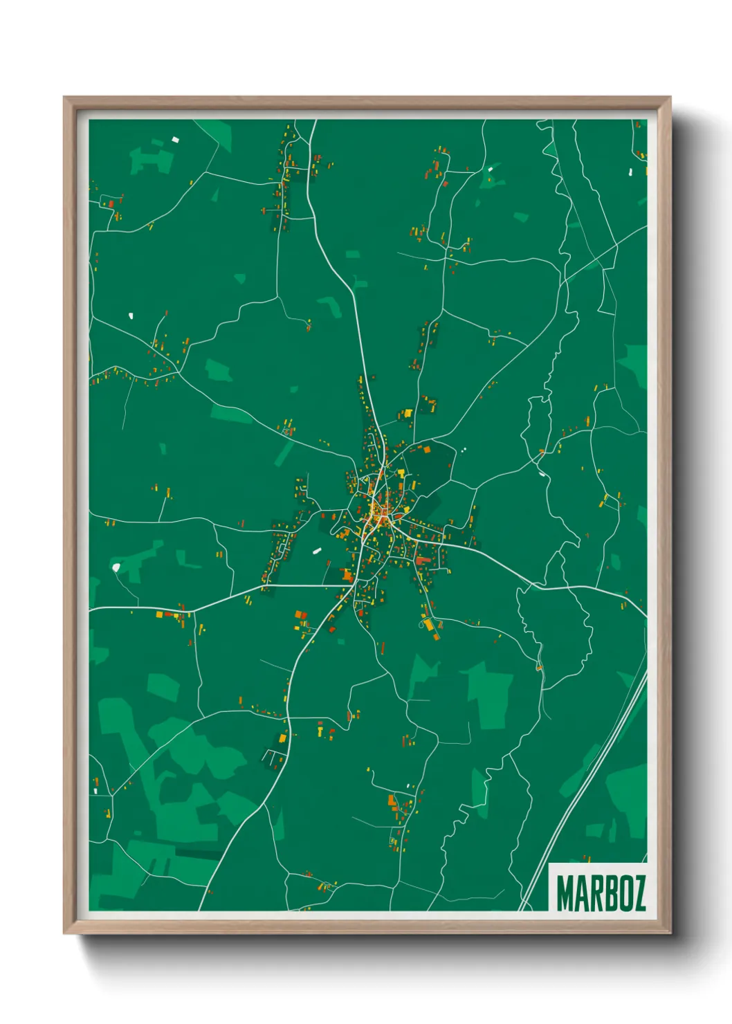 Une affiche de carte sur Marboz