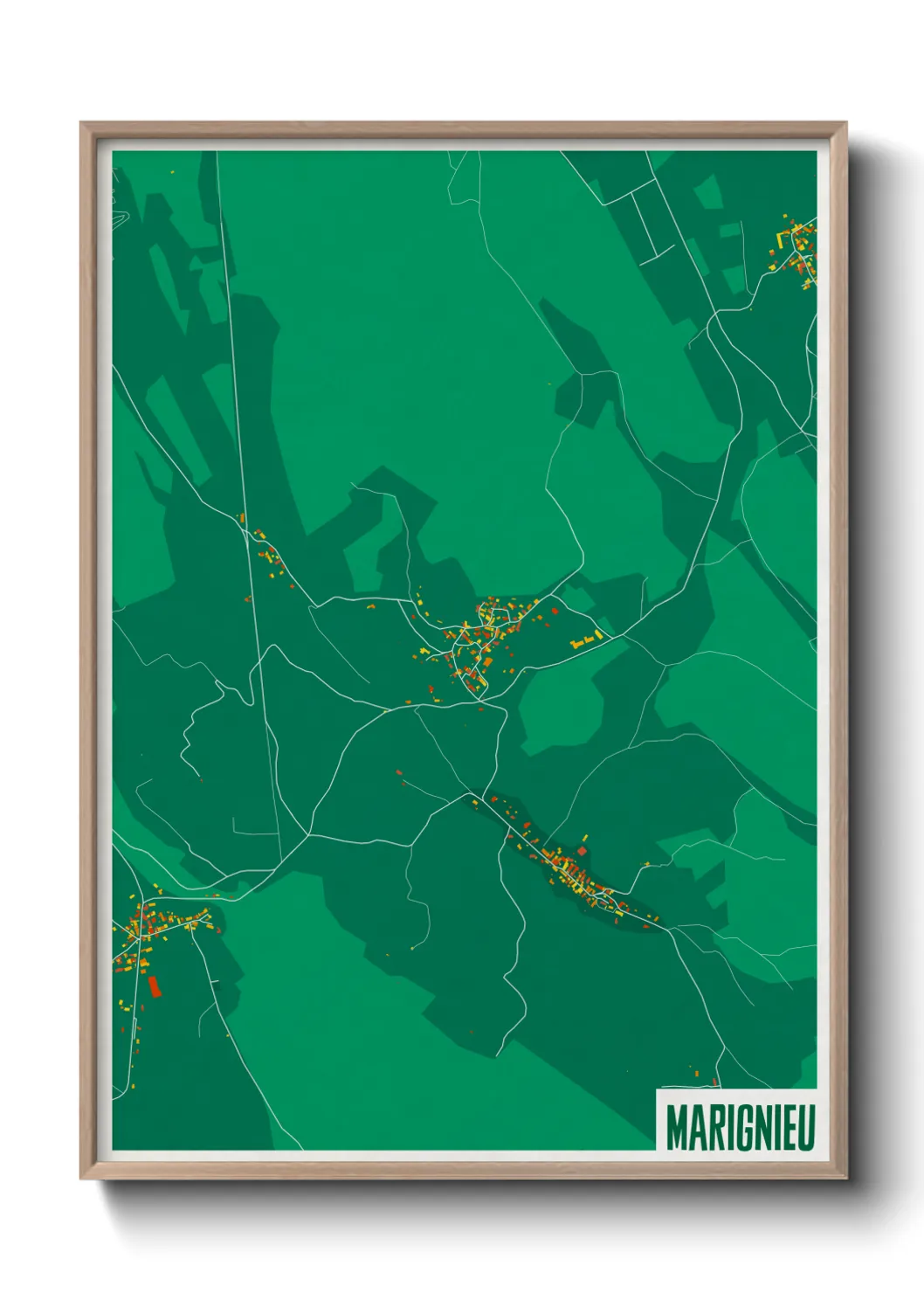 Une affiche de carte sur Marignieu