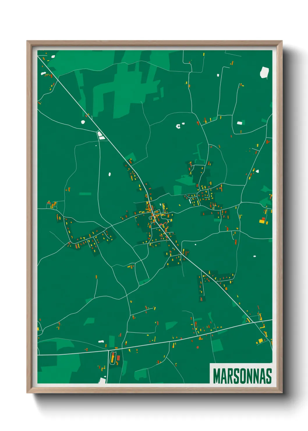 Une affiche de carte sur Marsonnas