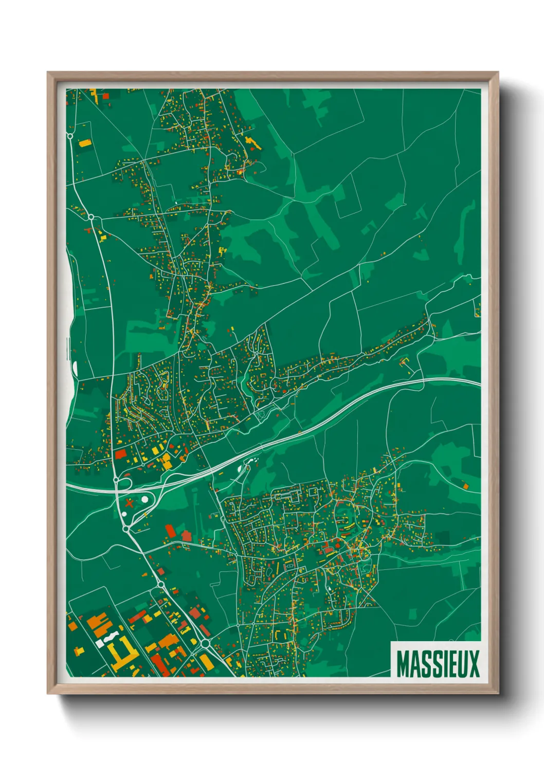 Une affiche de carte sur Massieux
