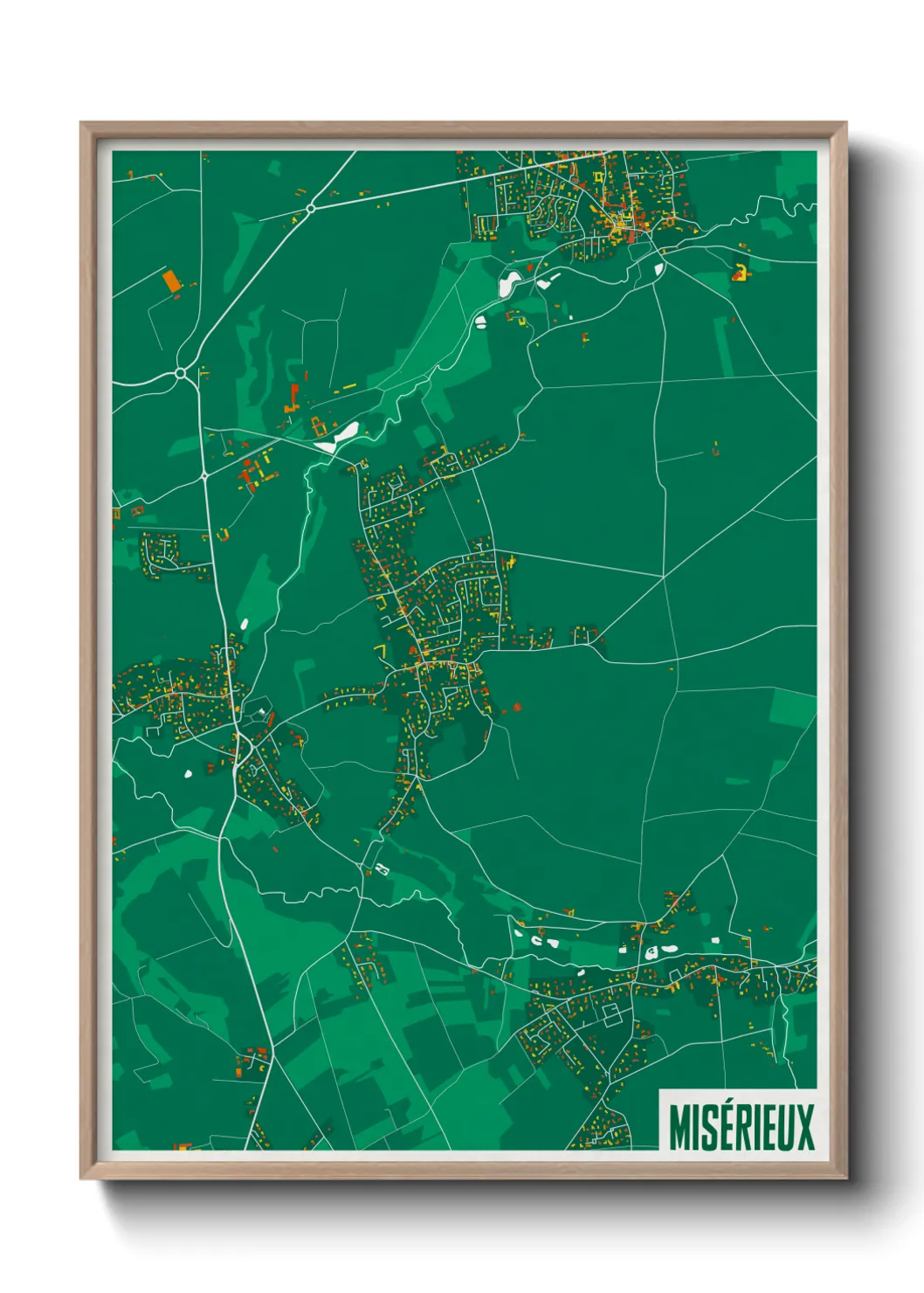 Une affiche de carte sur Misérieux