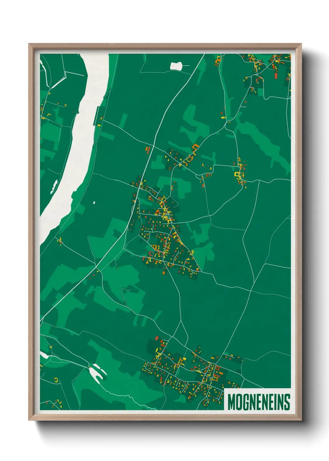Une affiche de carte sur Mogneneins