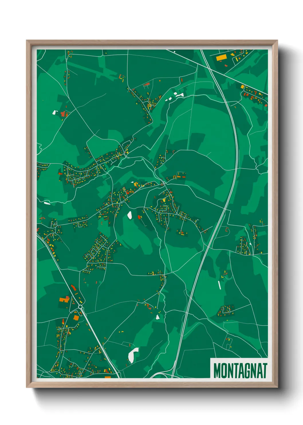 Une affiche de carte sur Montagnat