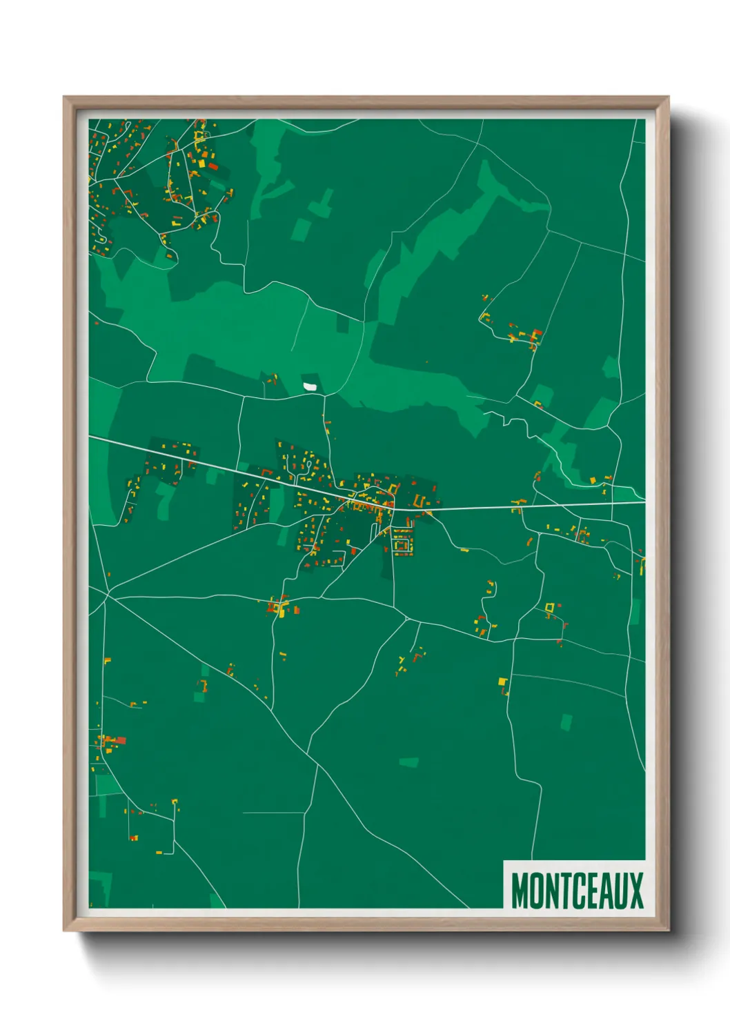 Une affiche de carte sur Montceaux