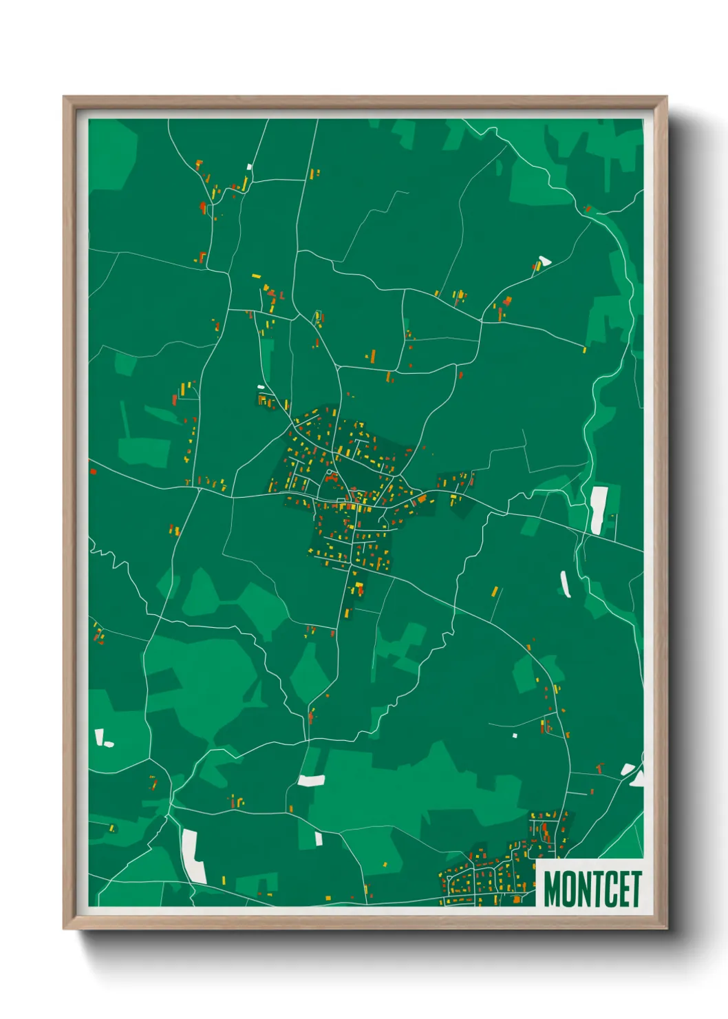 Une affiche de carte sur Montcet