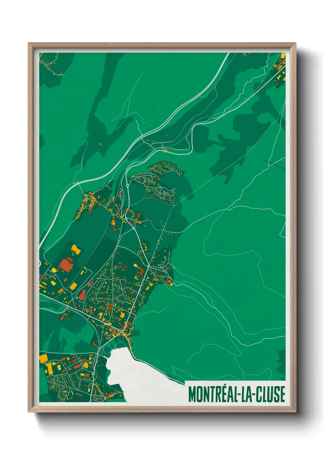Une affiche de carte sur Montréal-la-Cluse