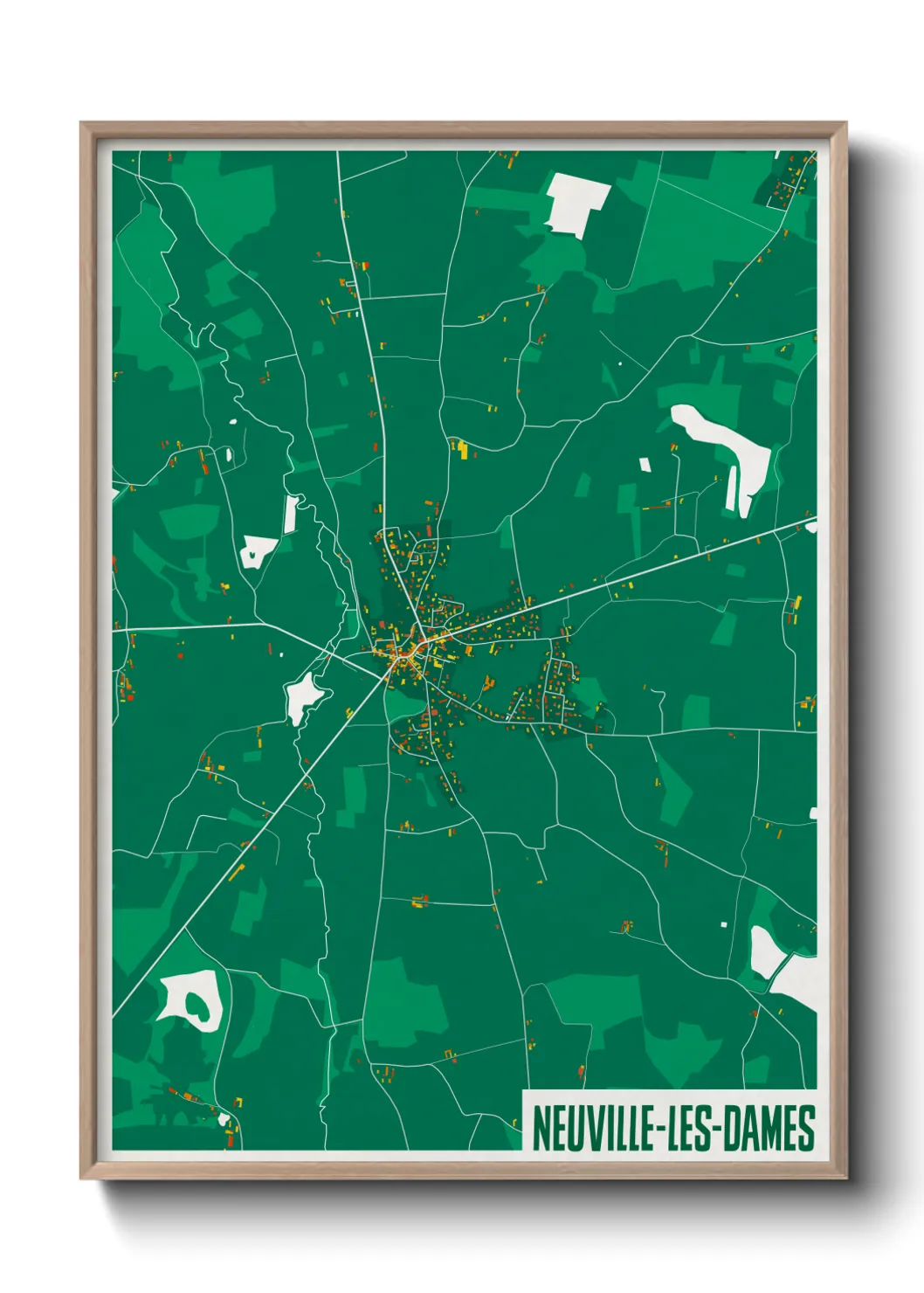 Une affiche de carte sur Neuville-les-Dames