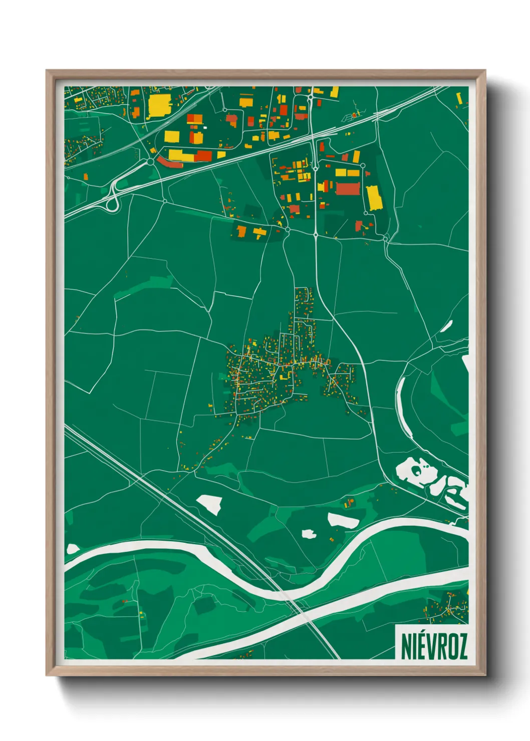 Une affiche de carte sur Niévroz