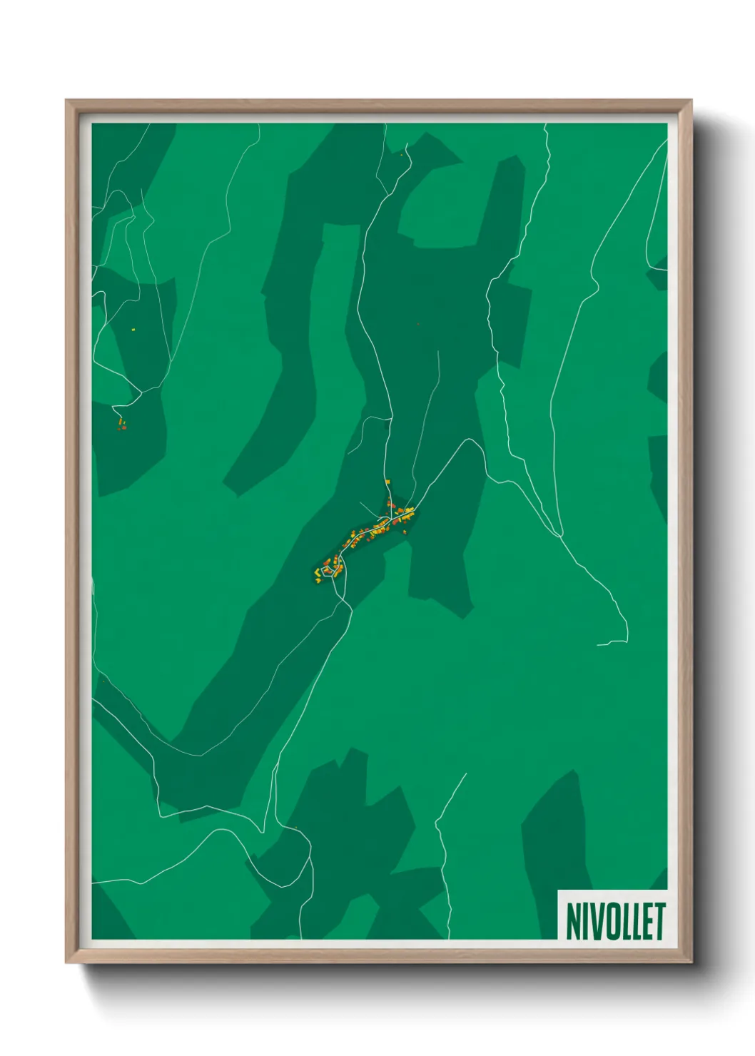 Une affiche de carte sur Nivollet