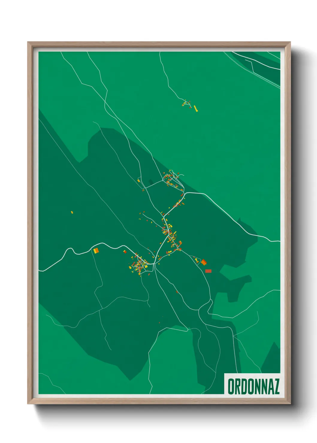 Une affiche de carte sur Ordonnaz