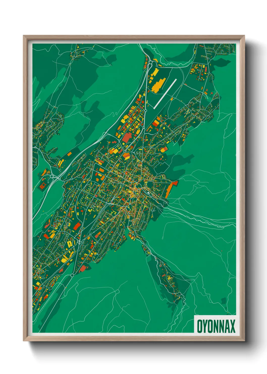 Une affiche de carte sur Oyonnax