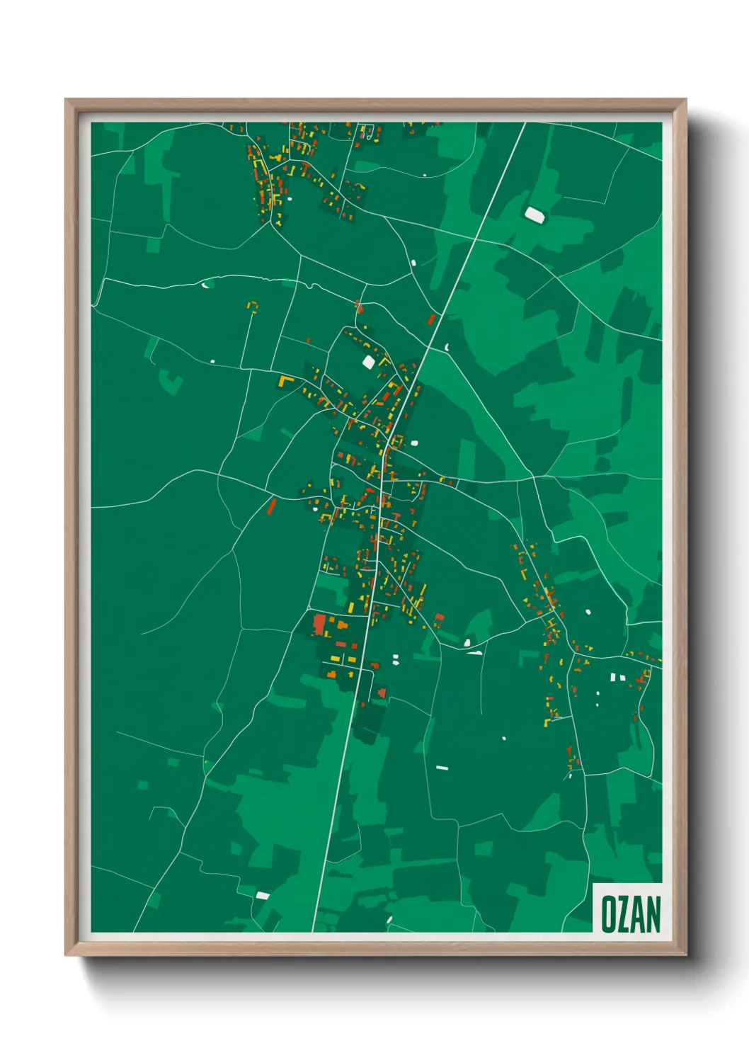 Une affiche de carte sur Ozan