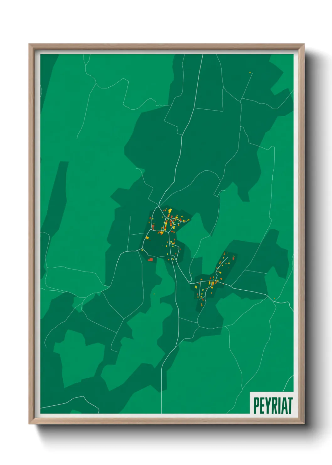 Une affiche de carte sur Peyriat