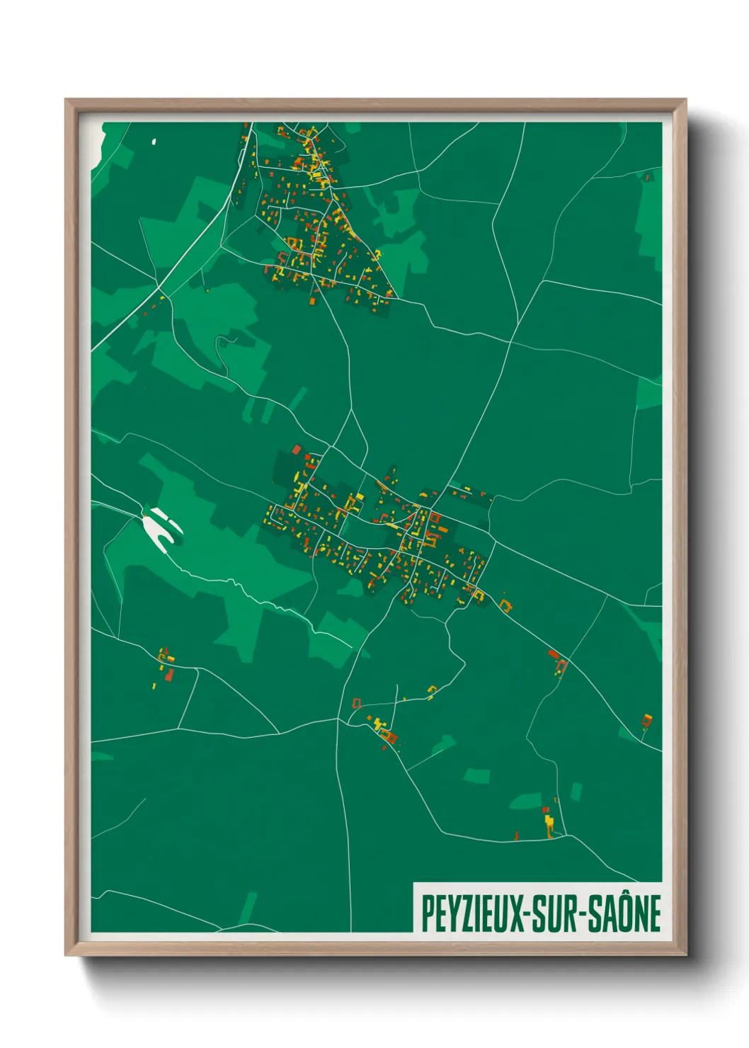 Une affiche de carte sur Peyzieux-sur-Saône
