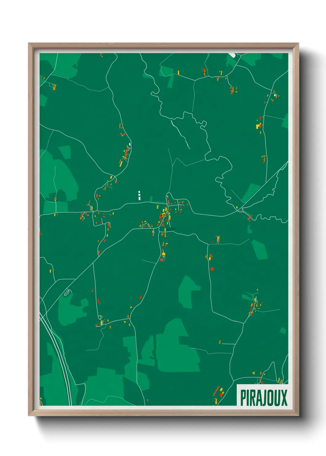 Une affiche de carte sur Pirajoux