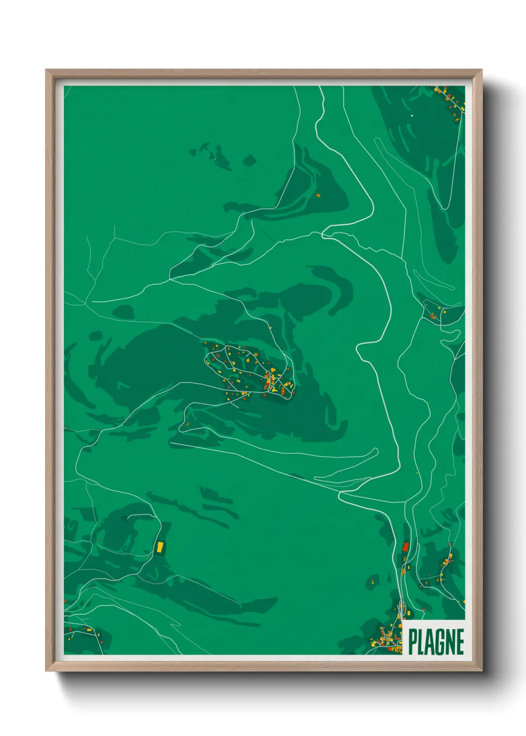 Une affiche de carte sur Plagne