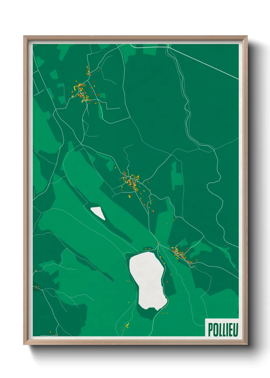 Une affiche de carte sur Pollieu