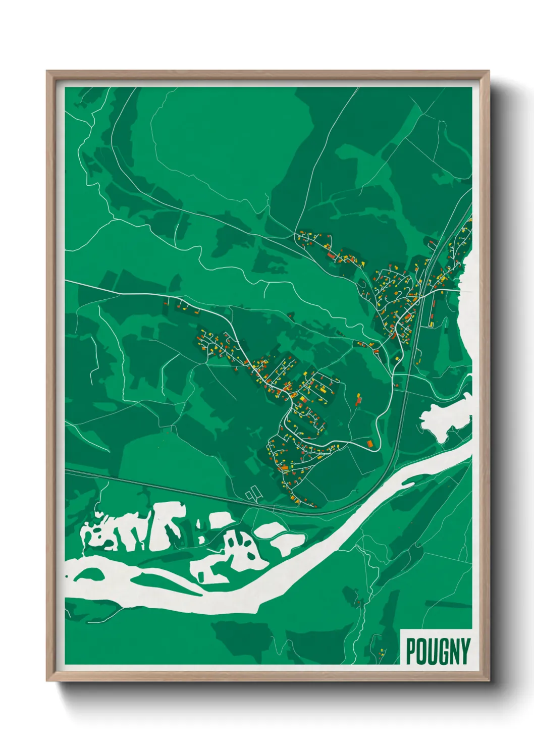 Une affiche de carte sur Pougny