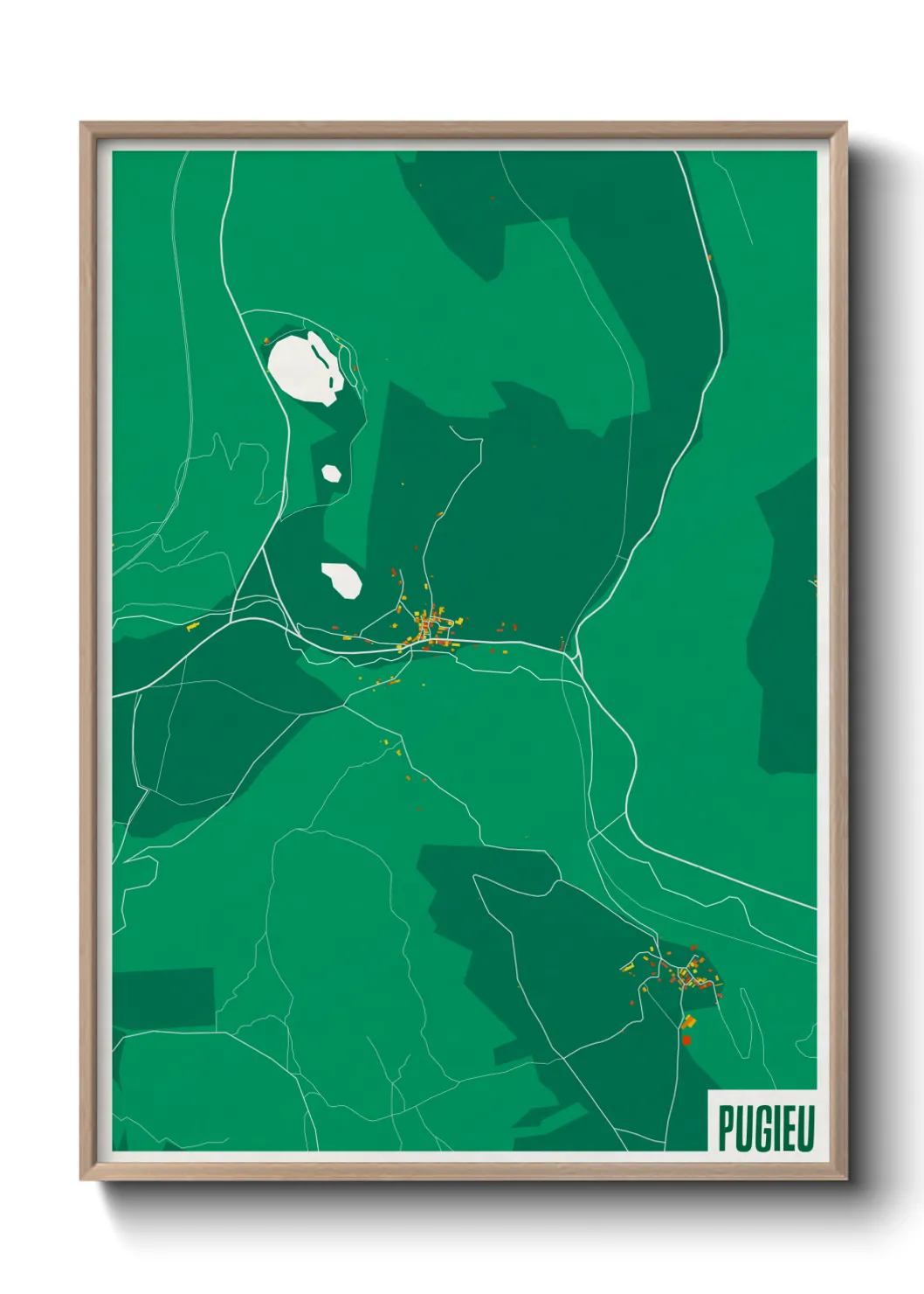 Une affiche de carte sur Pugieu