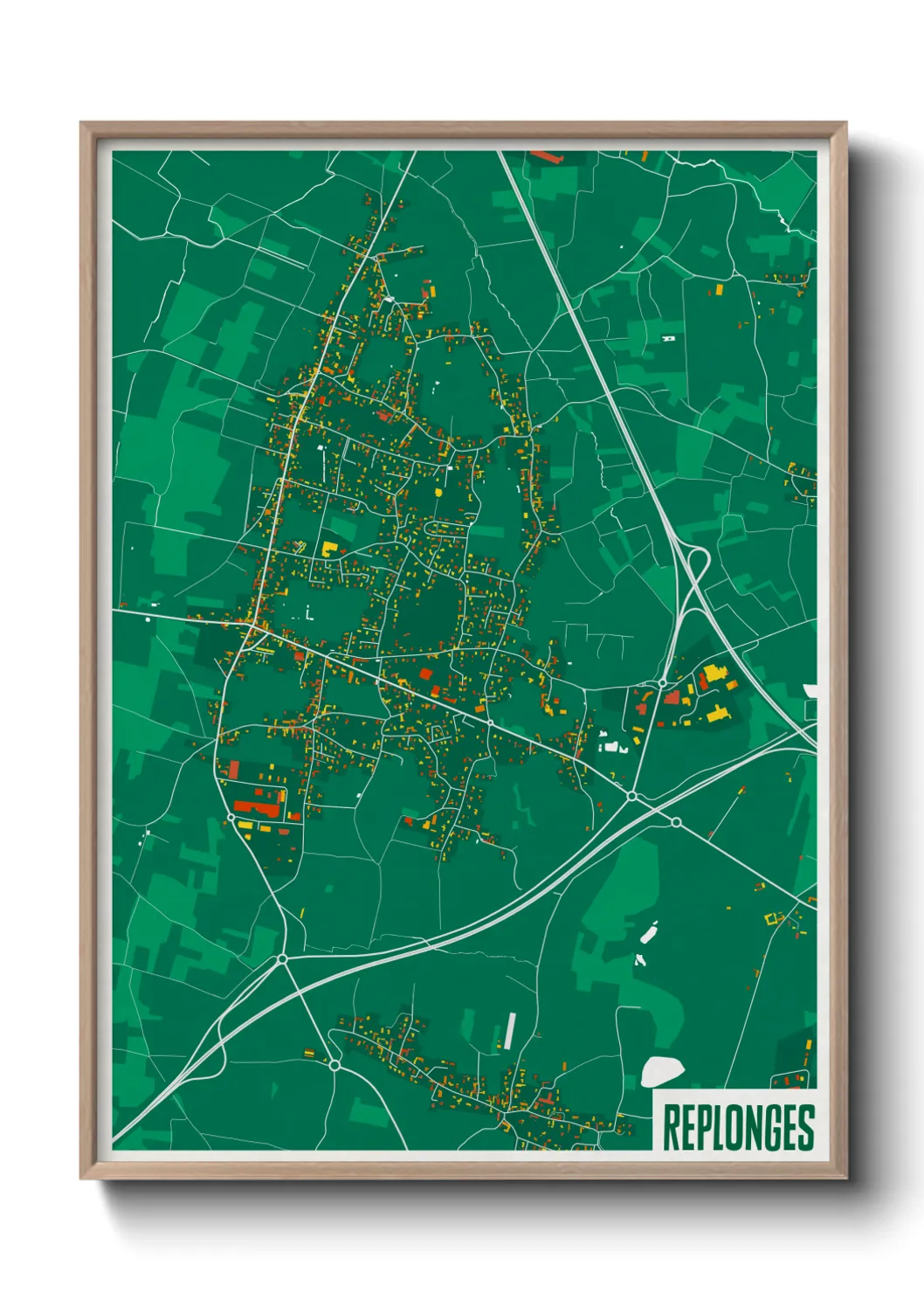 Une affiche de carte sur Replonges
