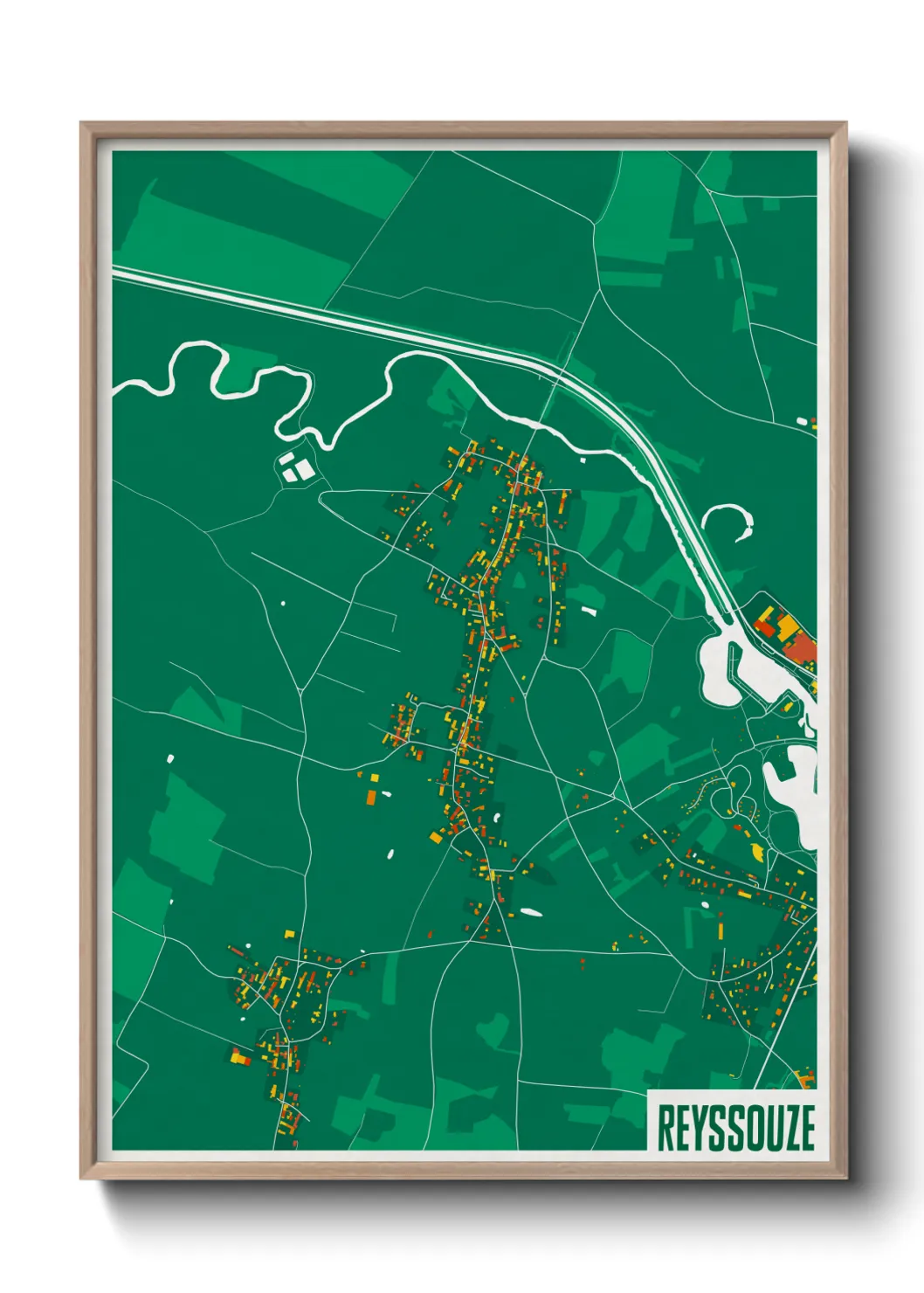 Une affiche de carte sur Reyssouze