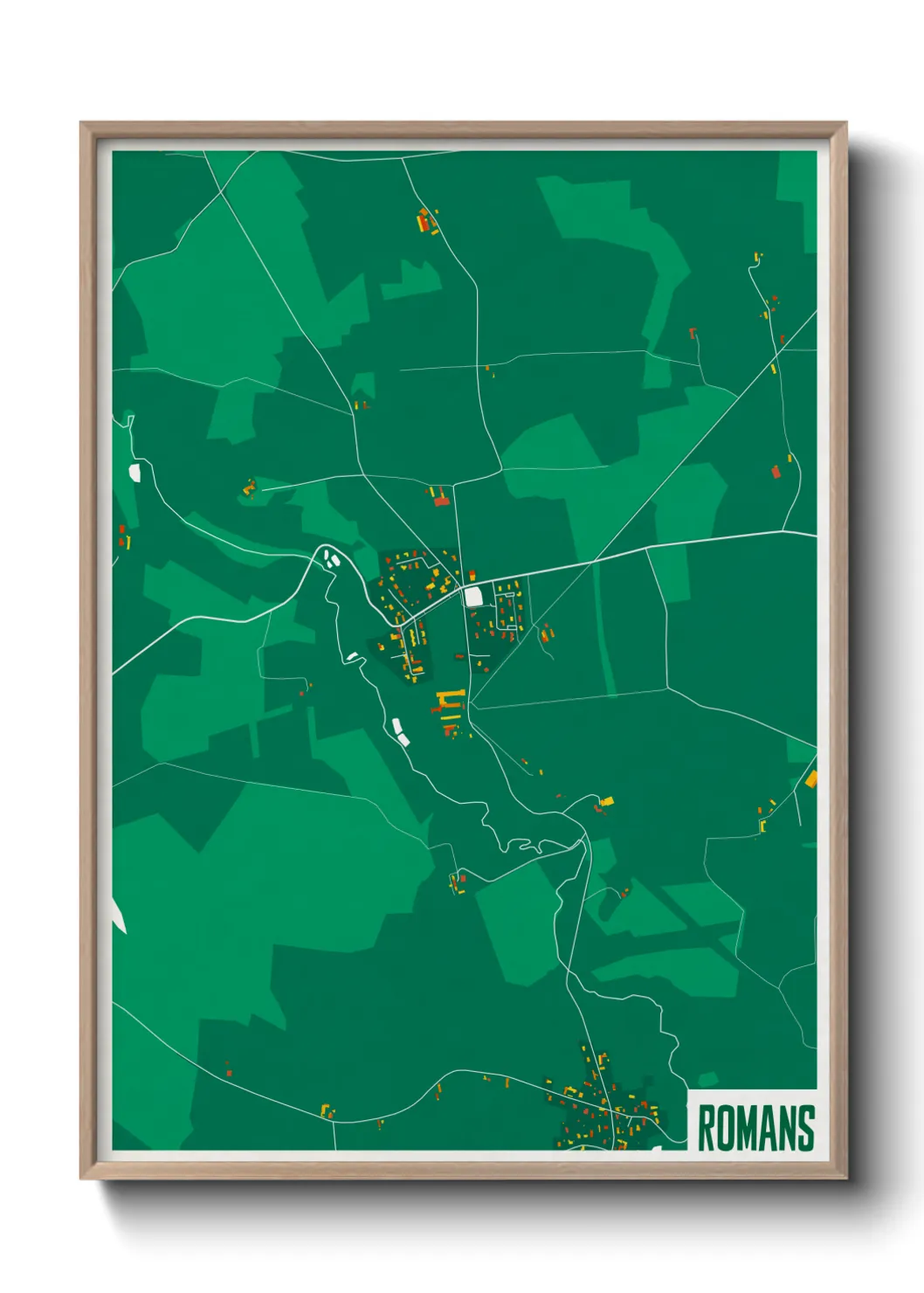 Une affiche de carte sur Romans