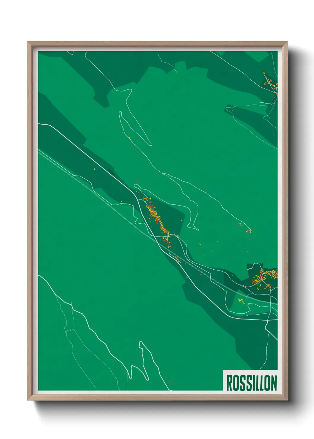 Une affiche de carte sur Rossillon