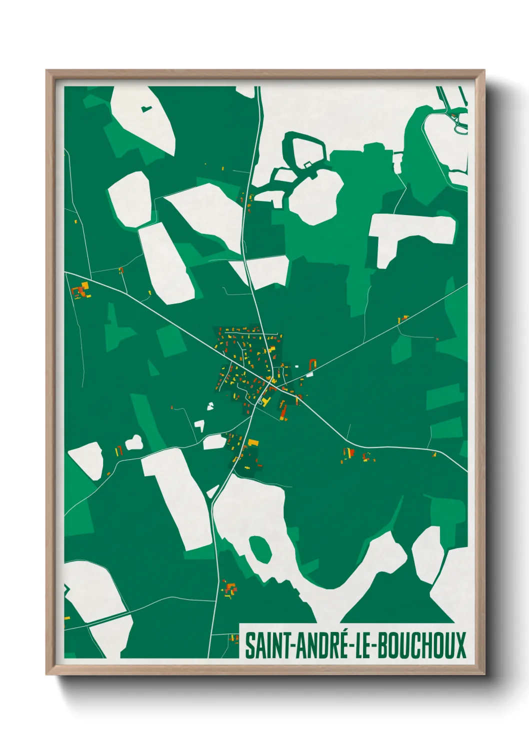 Une affiche de carte sur Saint-André-le-Bouchoux