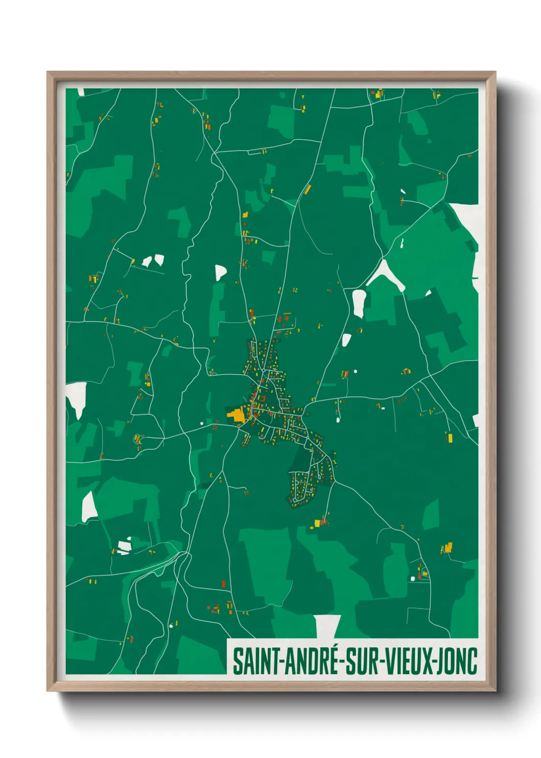 Une affiche de carte sur Saint-André-sur-Vieux-Jonc