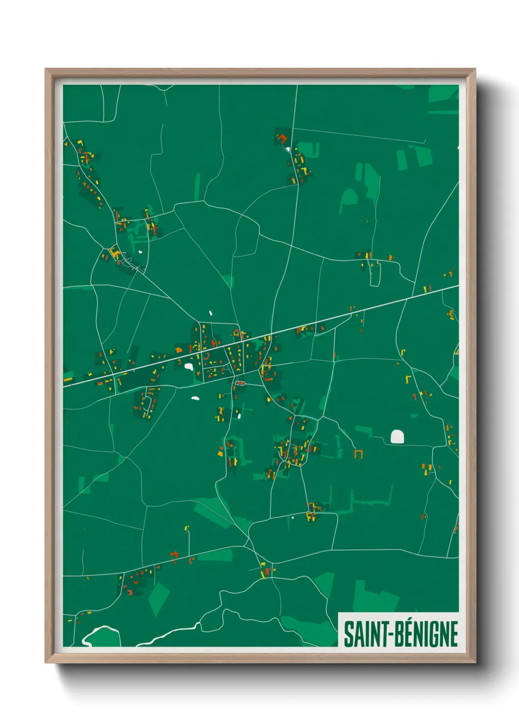 Une affiche de carte sur Saint-Bénigne