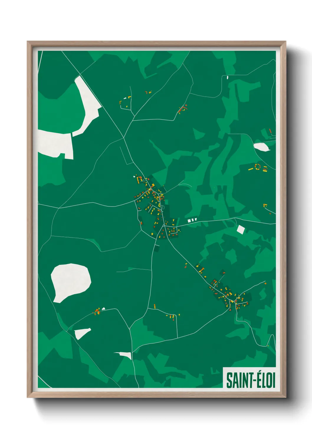 Une affiche de carte sur Saint-Éloi