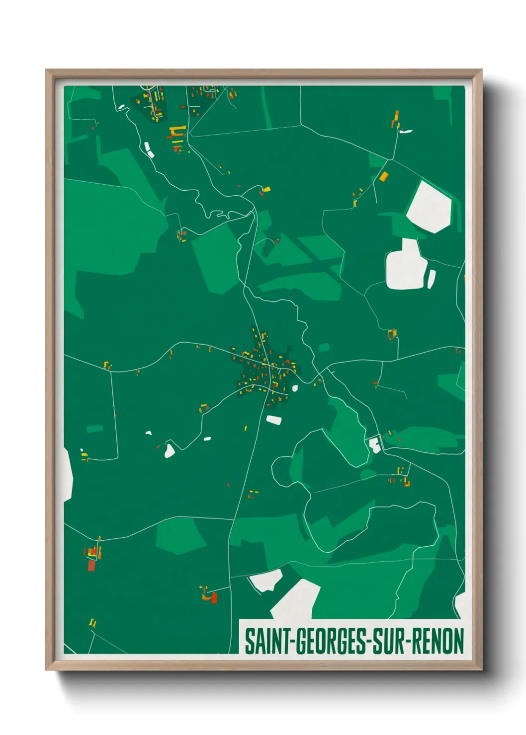 Une affiche de carte sur Saint-Georges-sur-Renon