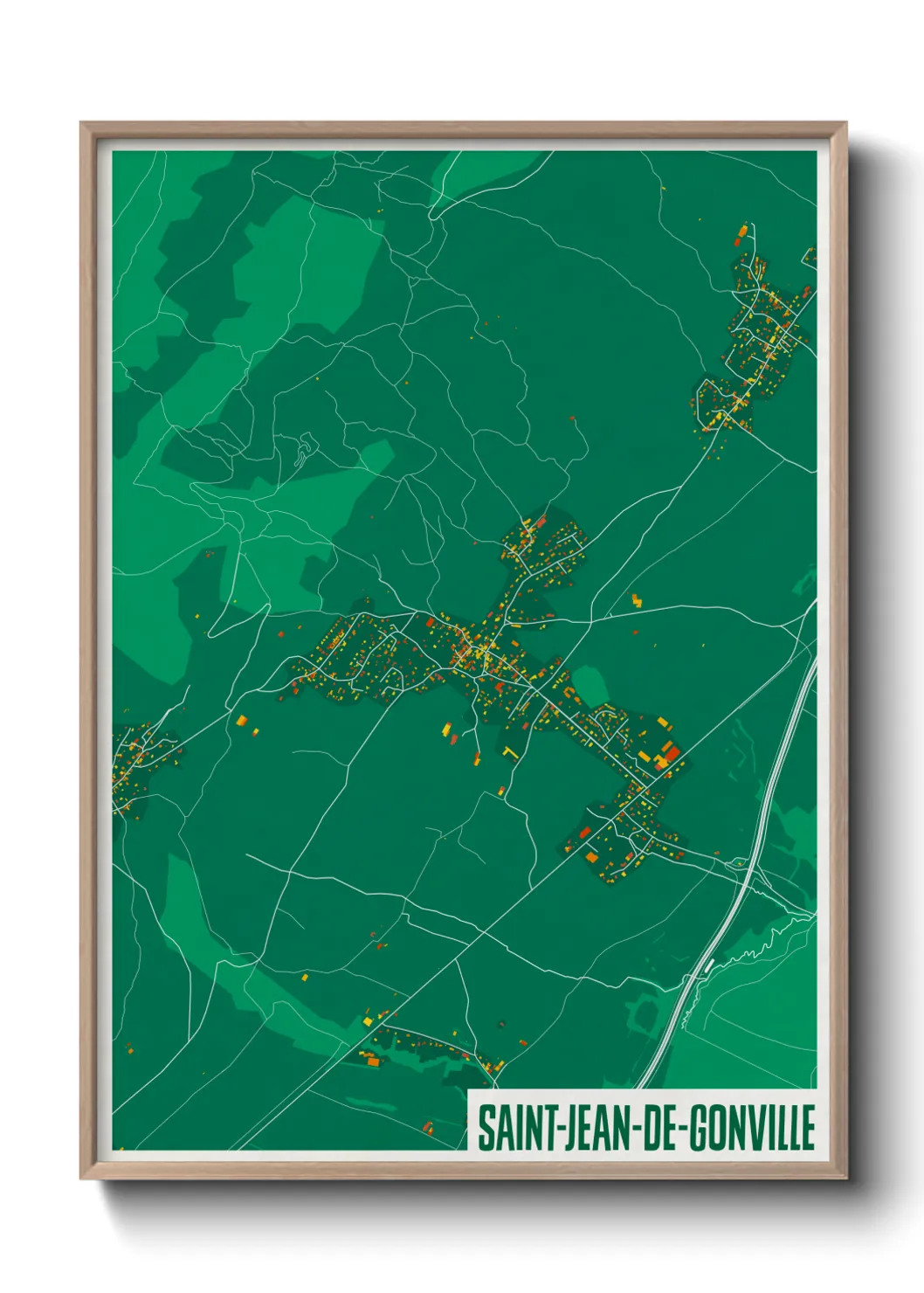 Une affiche de carte sur Saint-Jean-de-Gonville