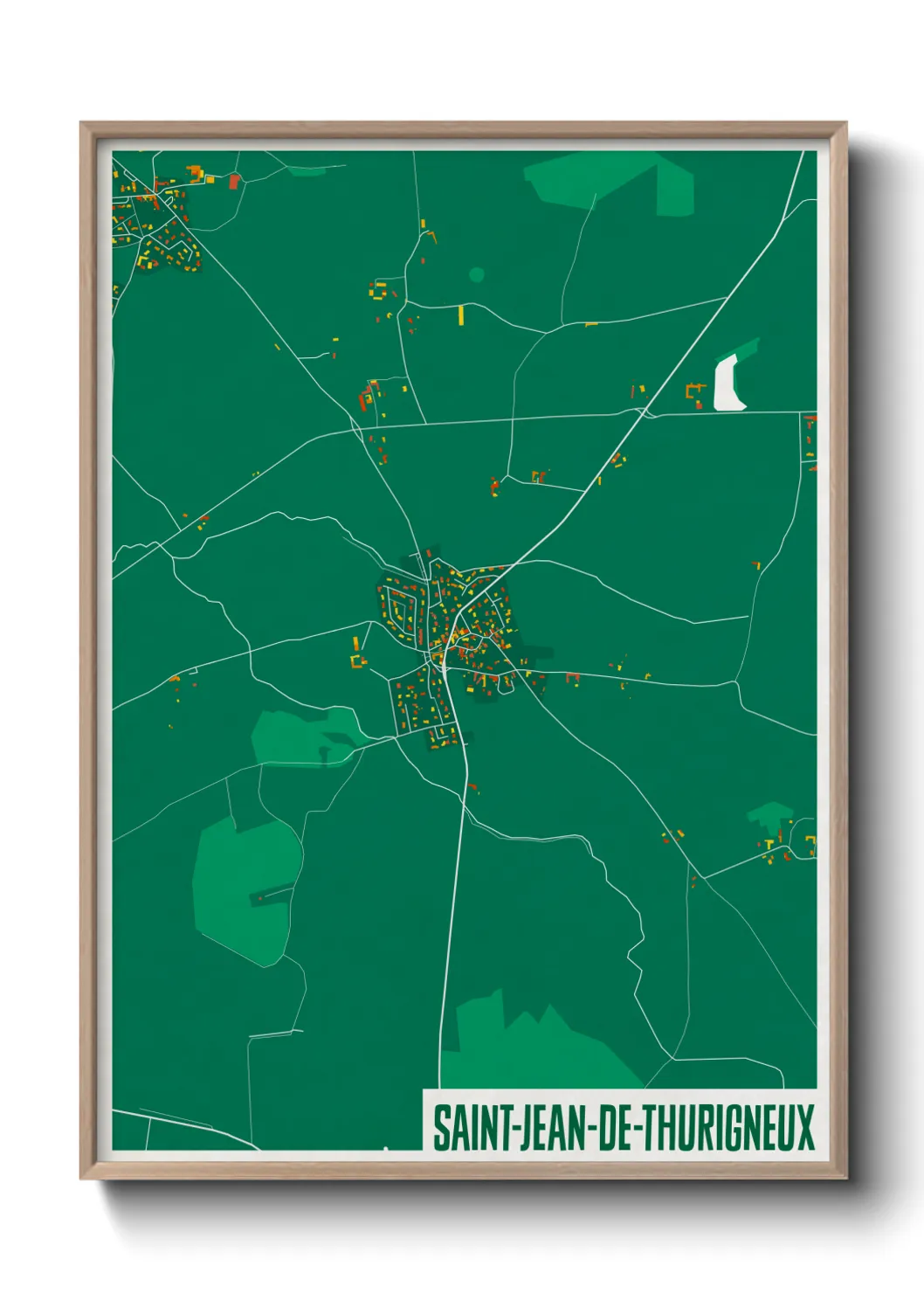 Une affiche de carte sur Saint-Jean-de-Thurigneux
