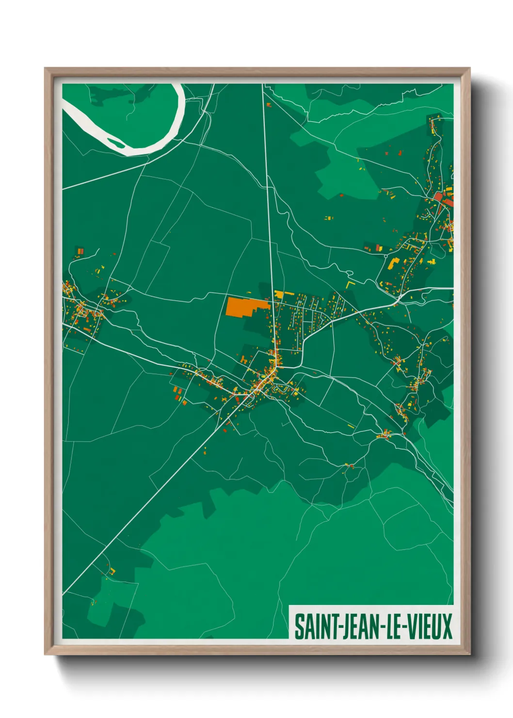 Une affiche de carte sur Saint-Jean-le-Vieux