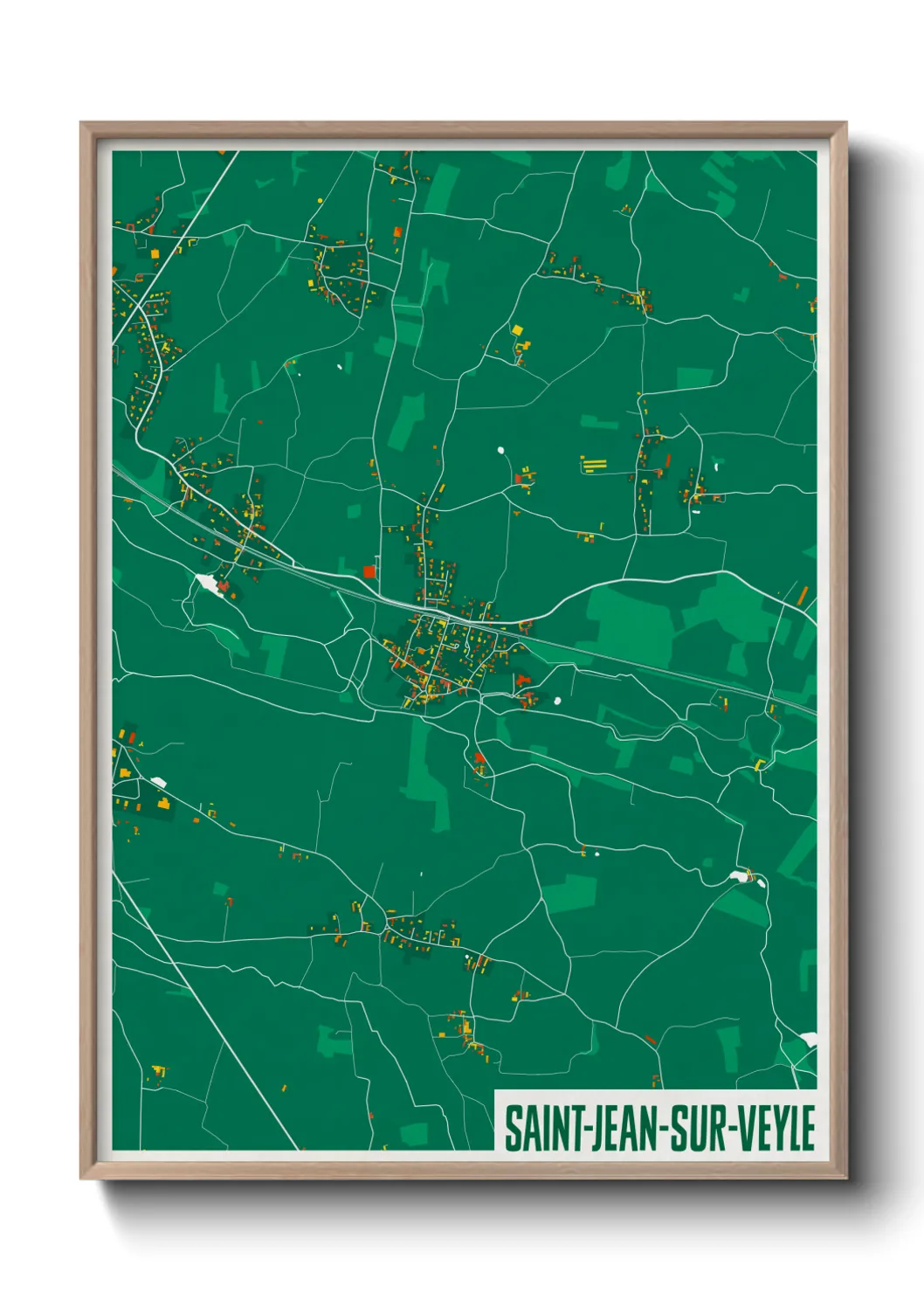 Une affiche de carte sur Saint-Jean-sur-Veyle