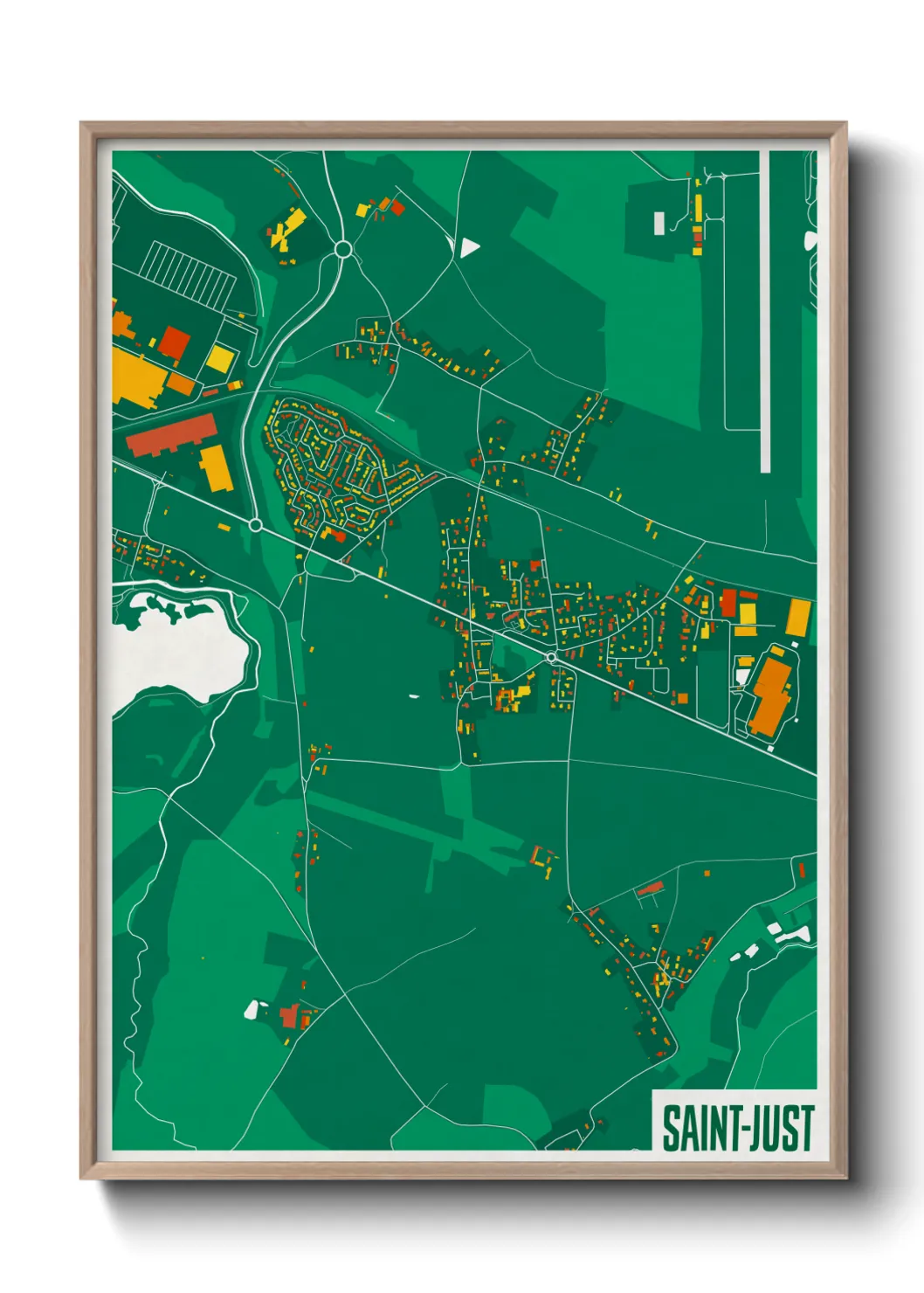 Une affiche de carte sur Saint-Just